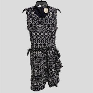 Kate Spade Shore thing eyelet wrap dress - rich navy blue fresh white size 14
